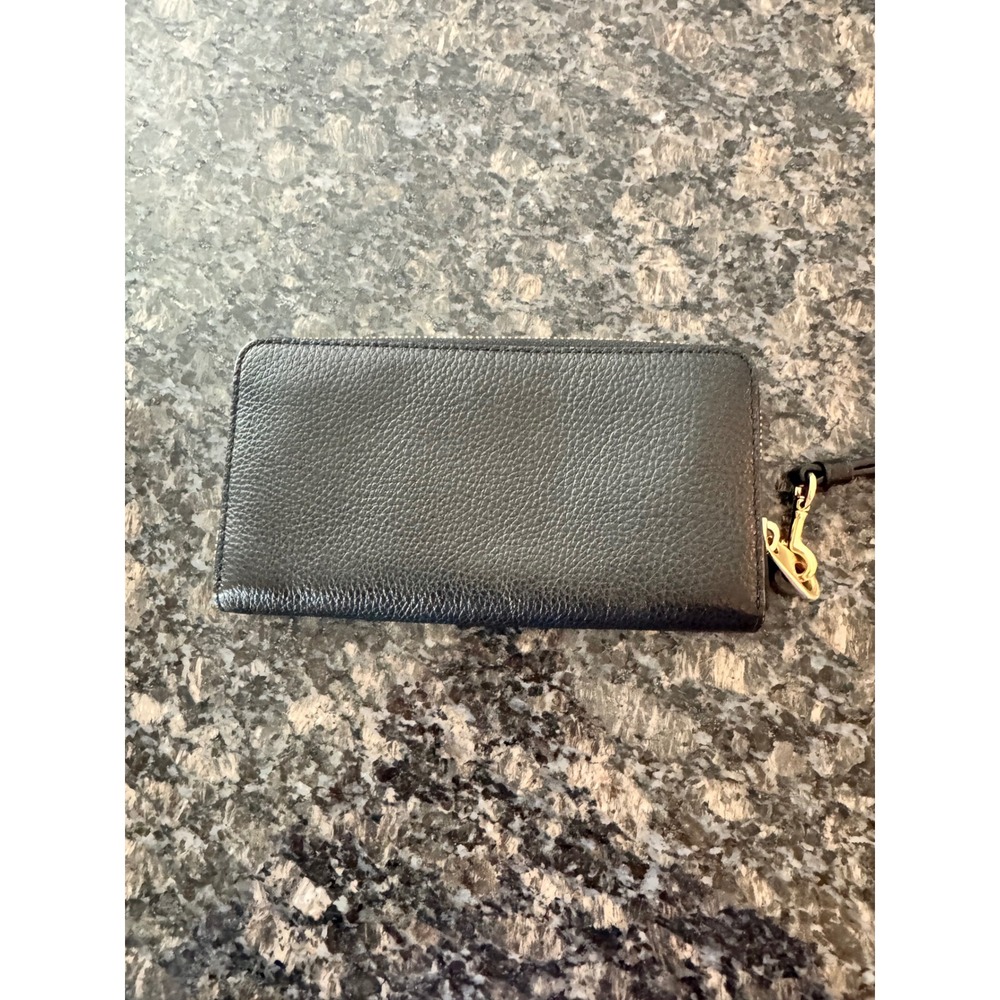 Coach Black Pebble Leather Accordion Zip Wallet Wristlet Gold Hardware 52372 - Picture 8 of 10